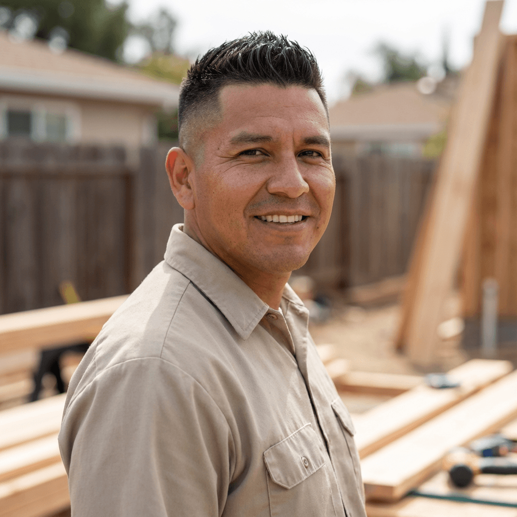 Daniel R., a homeowner in Noe Valley, smiling in his living room