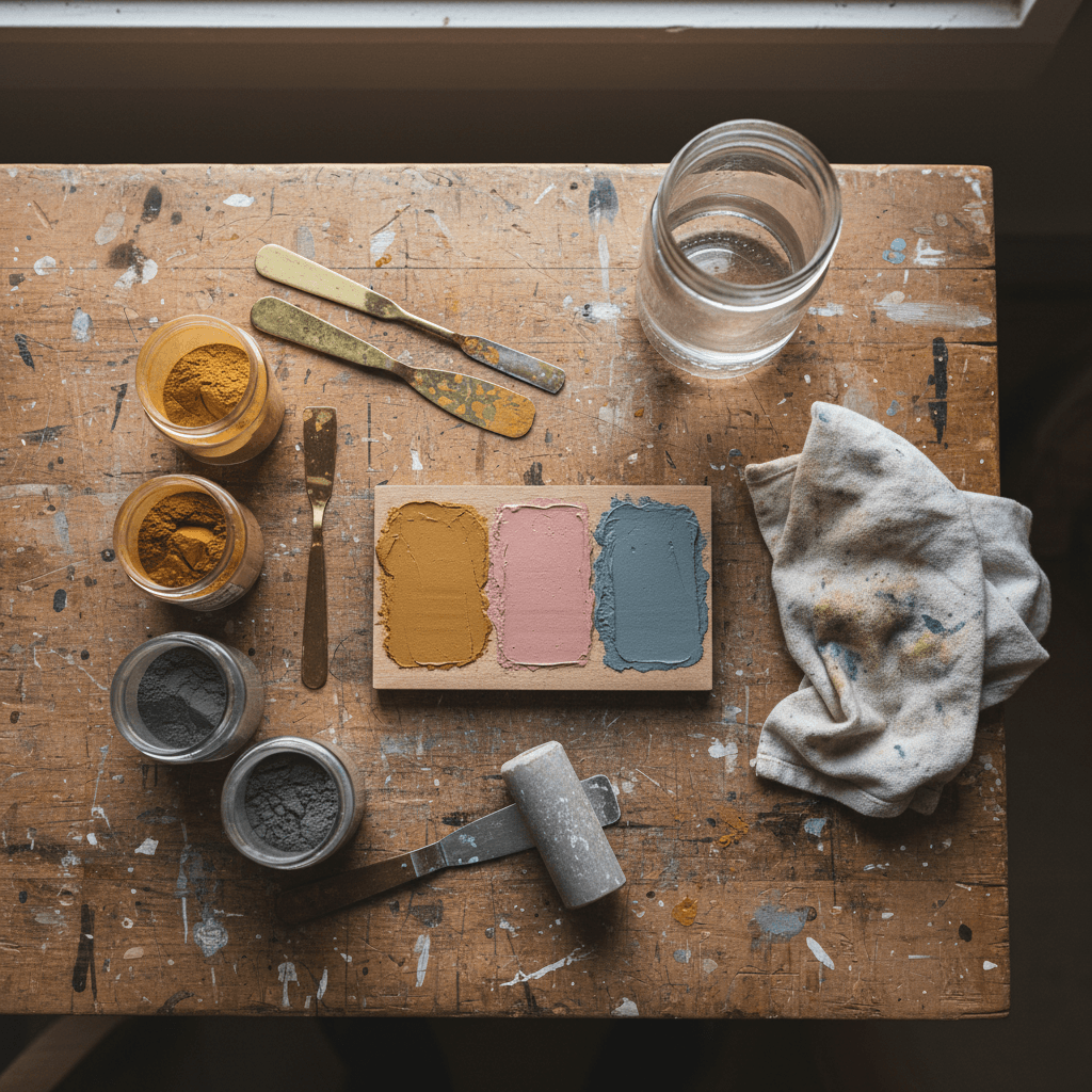 Custom pigment mixing for plaster