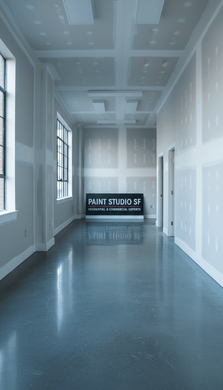 Completed commercial interior painting and drywall project